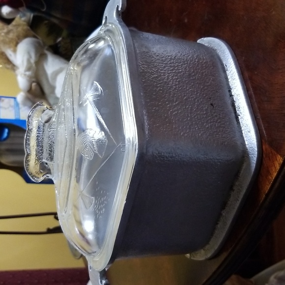 1940s GUARDIAN SERVICE 4 QUART ROASTER HAMMERED ALUMINUM W GLASS DOME - Picture 7 of 7